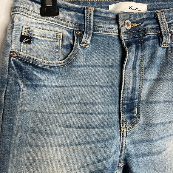 Kancan Aspen High Rise Ankle Skinny Jeans Size 9/28 Blue Raw Hem - Picture 4 of 9